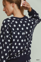 Load image into Gallery viewer, Navy Polka Dot Pullover
