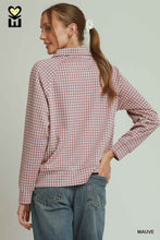 Load image into Gallery viewer, Mauve Gingham Zip Pullover
