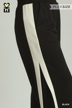 Load image into Gallery viewer, Black + White Trim Luxe Knit Pants - Plus
