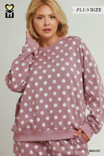 Load image into Gallery viewer, Mauve Polka Dot Pullover - Plus
