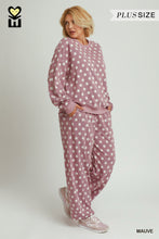 Load image into Gallery viewer, Mauve Polka Dot Pullover - Plus
