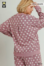 Load image into Gallery viewer, Mauve Polka Dot Pullover - Plus
