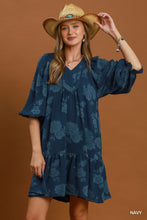 Load image into Gallery viewer, Navy Babydoll Mini Dress
