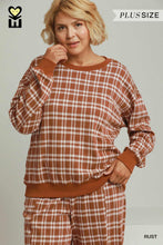 Load image into Gallery viewer, Rust Plaid Pullover- Plus
