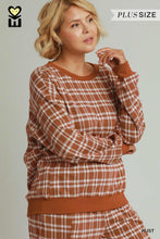 Load image into Gallery viewer, Rust Plaid Pullover- Plus
