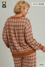 Load image into Gallery viewer, Rust Plaid Pullover- Plus
