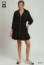 Load image into Gallery viewer, Black Luxe Knit Zip Dress
