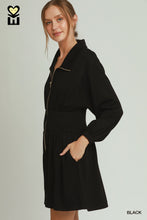 Load image into Gallery viewer, Black Luxe Knit Zip Dress
