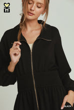 Load image into Gallery viewer, Black Luxe Knit Zip Dress
