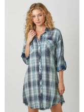 Load image into Gallery viewer, Blue Plaid Shirt Dress

