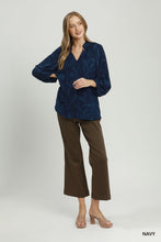 Load image into Gallery viewer, Navy Jacquard Top
