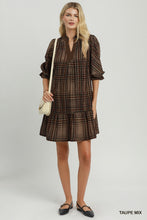 Load image into Gallery viewer, Dark Taupe Plaid Dress
