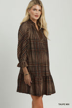 Load image into Gallery viewer, Dark Taupe Plaid Dress

