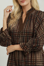 Load image into Gallery viewer, Dark Taupe Plaid Dress
