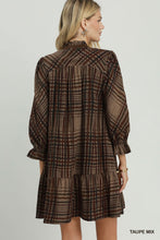 Load image into Gallery viewer, Dark Taupe Plaid Dress
