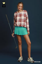 Load image into Gallery viewer, Brick Plaid Bubble Hem Top

