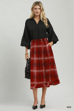 Load image into Gallery viewer, Red Plaid Midi Skirt
