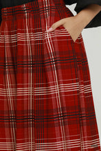 Load image into Gallery viewer, Red Plaid Midi Skirt
