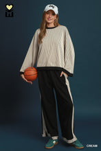 Load image into Gallery viewer, Cream + Black Striped Top
