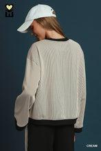 Load image into Gallery viewer, Cream + Black Striped Top
