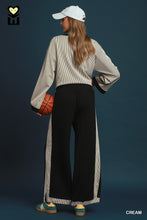 Load image into Gallery viewer, Black + Cream Stripe Pants

