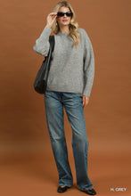 Load image into Gallery viewer, Grey Relaxed Open Back Sweater
