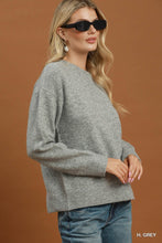 Load image into Gallery viewer, Grey Relaxed Open Back Sweater
