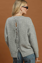 Load image into Gallery viewer, Grey Relaxed Open Back Sweater
