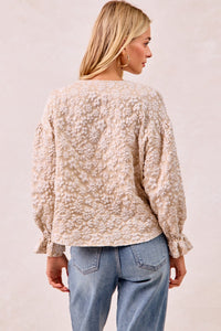 Textured Mocha Floral Top