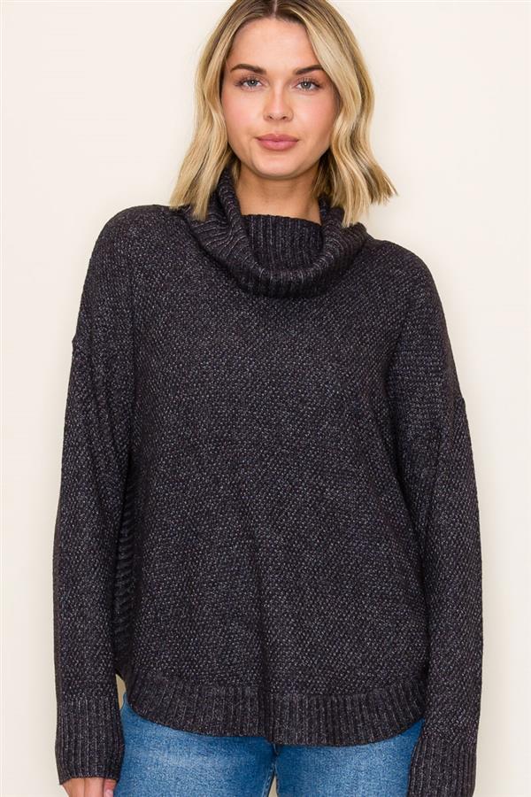 Charcoal Tulip Hem Sweater