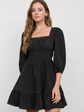 Load image into Gallery viewer, Black Square Neck Mini Dress
