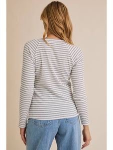 Grey Stripe Bow Top