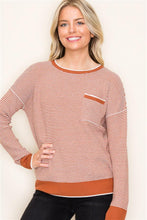 Load image into Gallery viewer, Copper Striped Waffle Sweater
