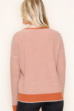 Load image into Gallery viewer, Copper Striped Waffle Sweater
