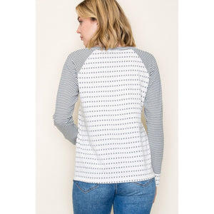 Dark Green Dot Stripe Top