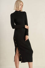 Load image into Gallery viewer, Black Snap Sweater Dress
