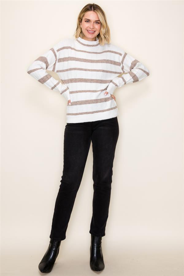 Taupe Stripe Sweater