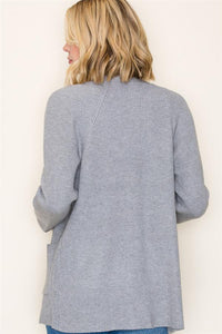 Grey Ribbed Cardigan