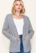 Load image into Gallery viewer, Grey Ribbed Cardigan

