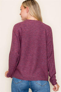 Raspberry Textured Sweater