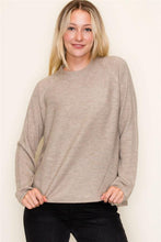 Load image into Gallery viewer, Taupe Textured Shoulder Sweater
