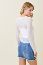 Load image into Gallery viewer, White Ruched Mesh Top
