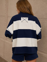 Load image into Gallery viewer, Navy Rugby Stripe Pullover
