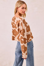 Load image into Gallery viewer, Mocha + Cream Floral Sweater
