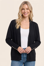 Load image into Gallery viewer, Black Button Cuff Cardigan
