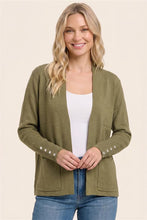 Load image into Gallery viewer, Matcha Button Cuff Cardigan
