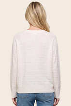 Load image into Gallery viewer, Ivory Textured Stripe Button Sweater
