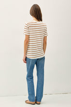 Load image into Gallery viewer, Toffee Linen Stripe Tee
