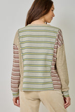 Load image into Gallery viewer, Olive Mixed Stripe Top
