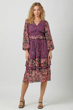 Load image into Gallery viewer, Plum Mixed Floral Dress
